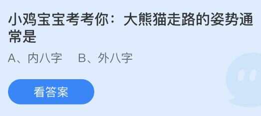 大熊猫走路的姿势通常是内八字还是外八字 蚂蚁庄园大熊猫走路姿势答案8.16[多图]图片1